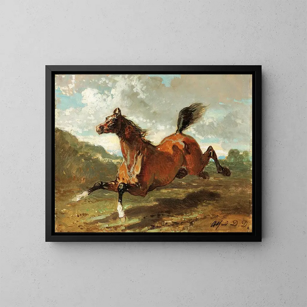 Galoppierendes Pferd - Alfred de Dreux — gerahmtes Bild an der Wand