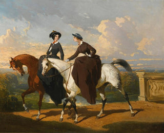 Alfred De Dreux - Deux Amazones Au Cheval.webp