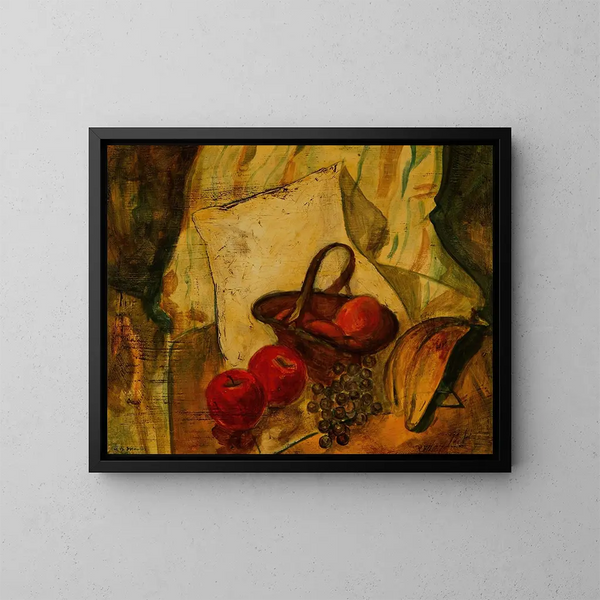 Natura morta di frutta in un cesto - Alfred Henry Maurer — quadro incorniciato alla parete