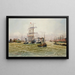 Tre-mast e barche a vela con la bandiera francese nel porto di Amburgo - Alfred Jensen — quadro incorniciato alla parete