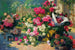 Cesti di fiori e vasi di fiori in un giardino - Alfred Petit — vista dell’opera