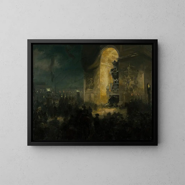 Die Nacht unter dem Triumphbogen - Alfred Philippe Roll — gerahmtes Bild an der Wand