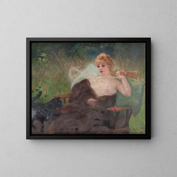 Portrait von Mlle Amélie Diterle im Jahr 1913 - Alfred Philippe Roll — gerahmtes Bild an der Wand