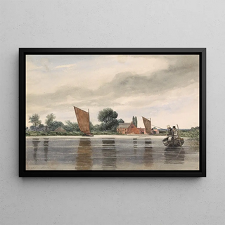 Alfred Priest - Coldham Hall with H Priest and C Turner Angling 1835.webp