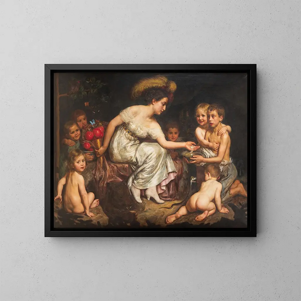 Allegorie der Nächstenliebe - Alfred Schwarzschild — gerahmtes Bild an der Wand