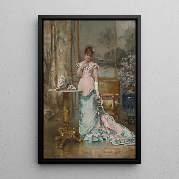 L'attesa - Alfred Stevens — quadro incorniciato alla parete