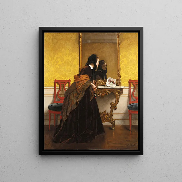 Il mazzo di fiori - Alfred Stevens — quadro incorniciato alla parete