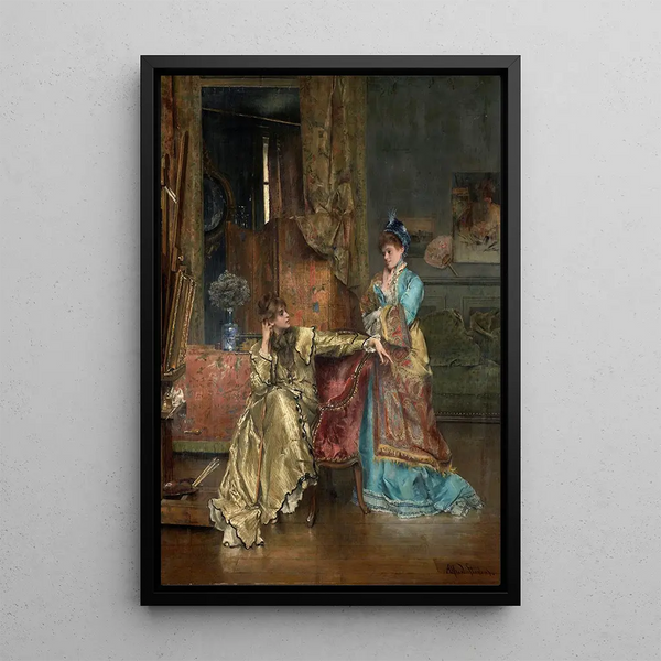 La Visite - Alfred Stevens — quadro incorniciato alla parete