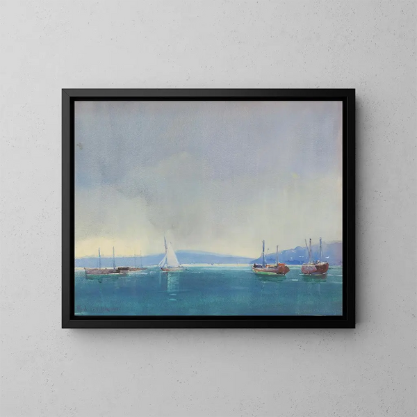 Abend nach dem Regen in Auckland - Alfred Walsh — gerahmtes Bild an der Wand