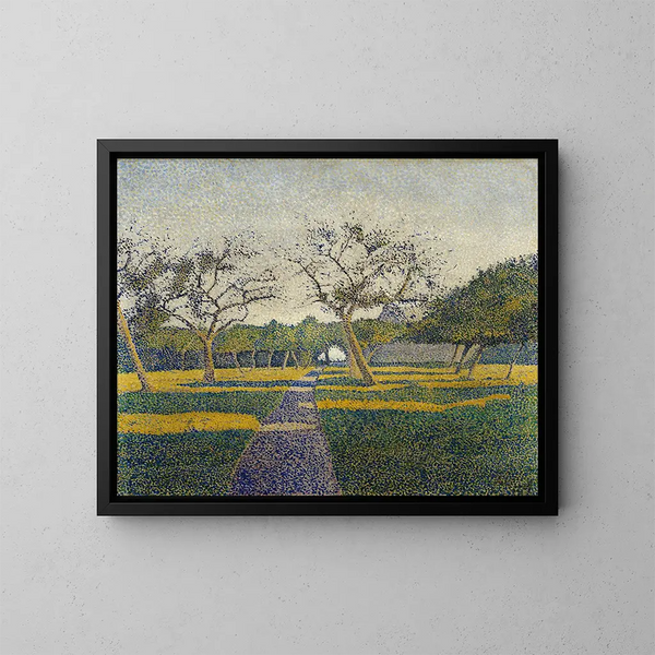Obstgarten in La Louvière - Alfred William Finch — gerahmtes Bild an der Wand