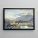 Capel Curig with Snowdon and the Glyders in the distance, North Wales - Alfred William Hunt — framed artwork on a wall