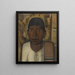 Mexican child painting with Zarape - Alfredo Ramos Martínez — framed artwork on a wall