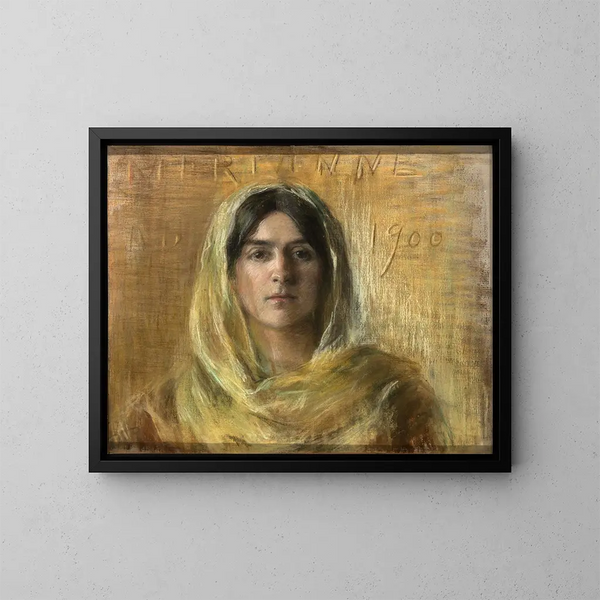 Marianne in Gelb - Alice Pike Barney — gerahmtes Bild an der Wand