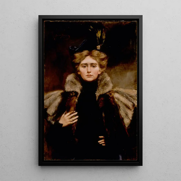 Natalie in Pelzmantel - Alice Pike Barney — gerahmtes Bild an der Wand