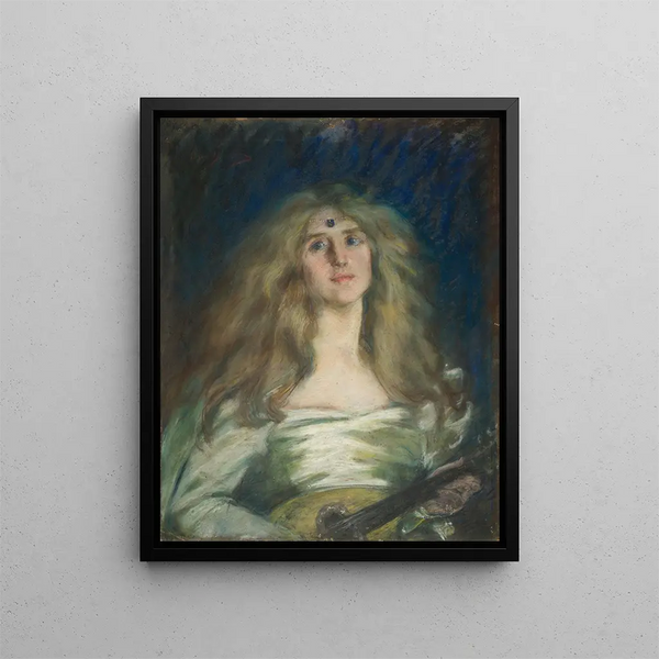 Natalie à la mandoline - Alice Pike Barney — gerahmtes Bild an der Wand