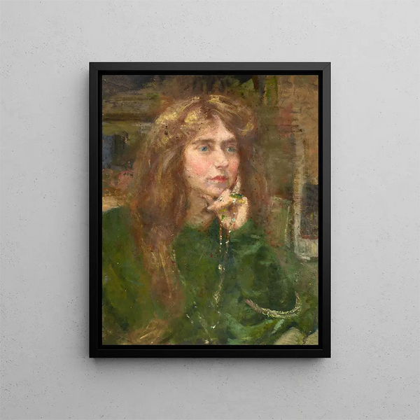 Natalie mit Halskette - Alice Pike Barney — gerahmtes Bild an der Wand