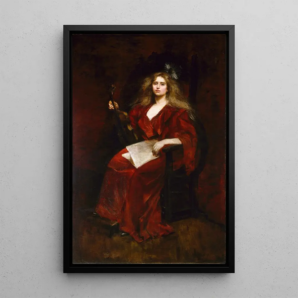 Natalie am Violine - Alice Pike Barney — gerahmtes Bild an der Wand