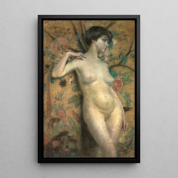Akt vor einem Paravent - Alice Pike Barney — gerahmtes Bild an der Wand