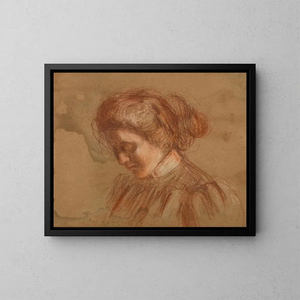 Studie mit rotem Bleistift - Alice Pike Barney — gerahmtes Bild an der Wand