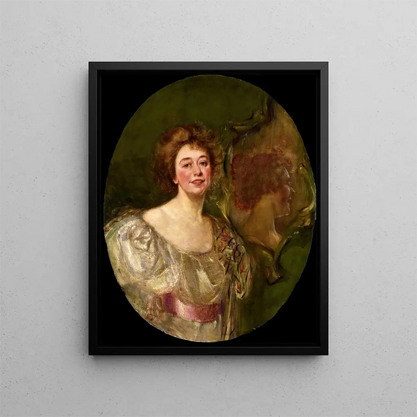 Autoritratto riflesso in uno specchio - Alice Pike Barney — quadro incorniciato alla parete