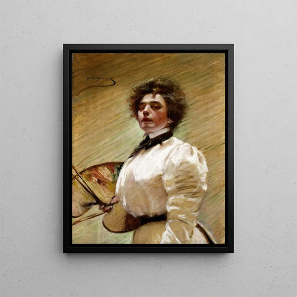 Autoritratto con palette - Alice Pike Barney — quadro incorniciato alla parete