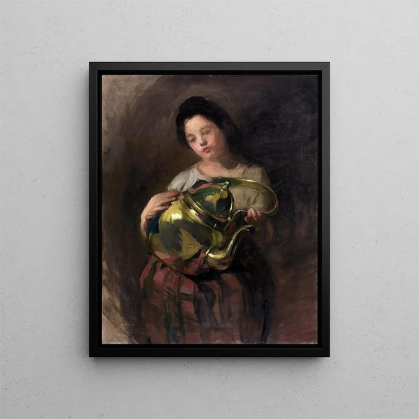 Die Messing-Kaffeekanne - Alice Pike Barney — gerahmtes Bild an der Wand