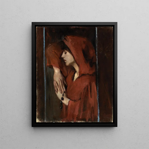 Donna con Cappuccio Rosso - Alice Pike Barney — quadro incorniciato alla parete