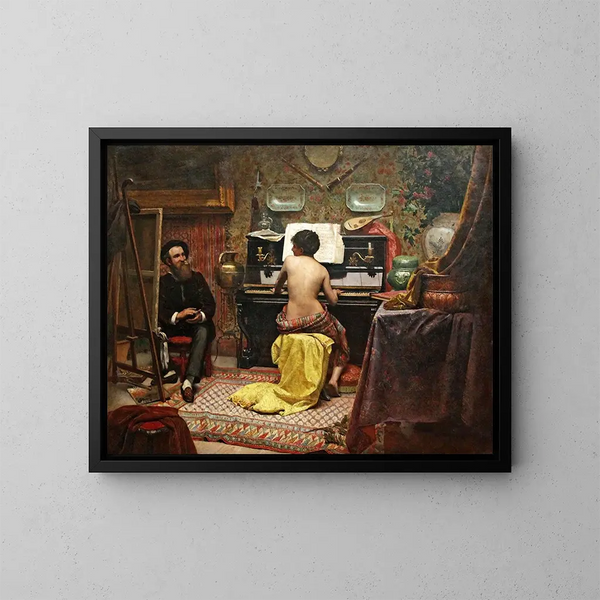 Das ruhende Modell - Almeida Júnior — gerahmtes Bild an der Wand
