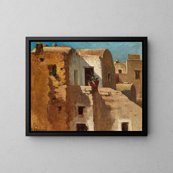 Una terrazza a Taormina, studio - Alois Schönn — quadro incorniciato alla parete
