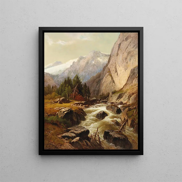 Ruisseau de montagne - Alois Wolf — quadro incorniciato alla parete