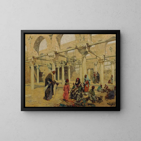 Schule in Benassa - Alphons Leopold Mielich — gerahmtes Bild an der Wand