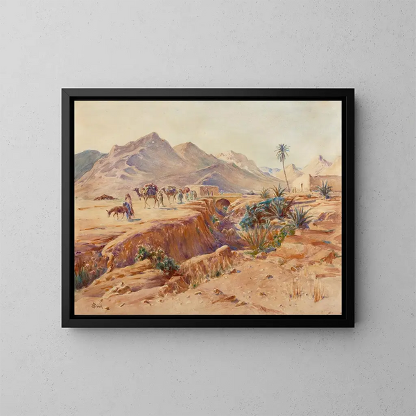 Karawane in Bou Sada - Alphonse Birck — gerahmtes Bild an der Wand
