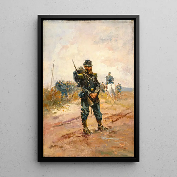 Ein Soldat - Alphonse Marie de Neuville — gerahmtes Bild an der Wand