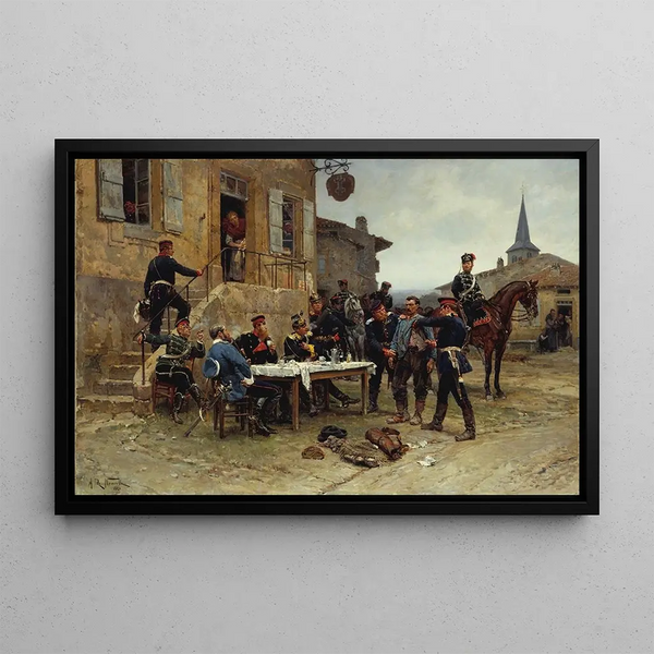 Der Bote der Nachrichten - Alphonse Marie de Neuville — gerahmtes Bild an der Wand