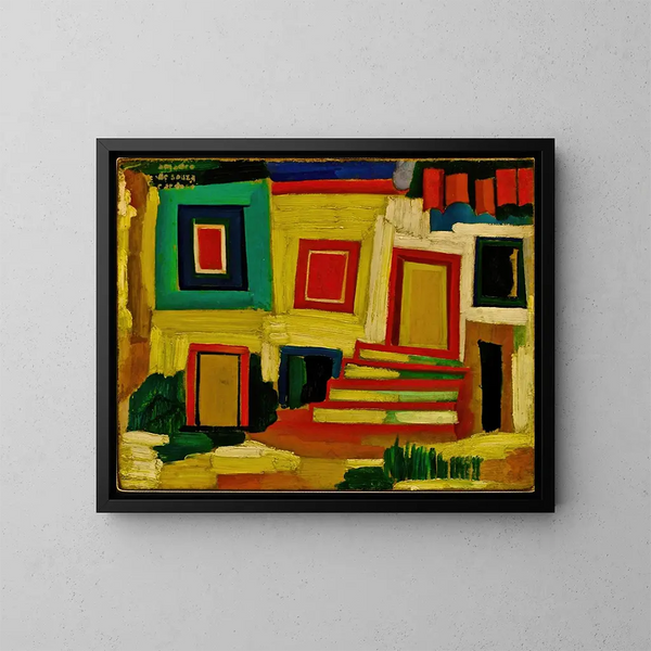 Das kleine leuchtende Haus Landschaft - Amadeo de Souza-Cardoso — gerahmtes Bild an der Wand
