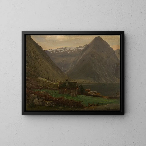 Fjord di Sefjord a Balestrand - Amaldus Nielsen — quadro incorniciato alla parete