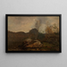 Cavalli, fiordo boscoso a Mandal - Amaldus Nielsen — quadro incorniciato alla parete