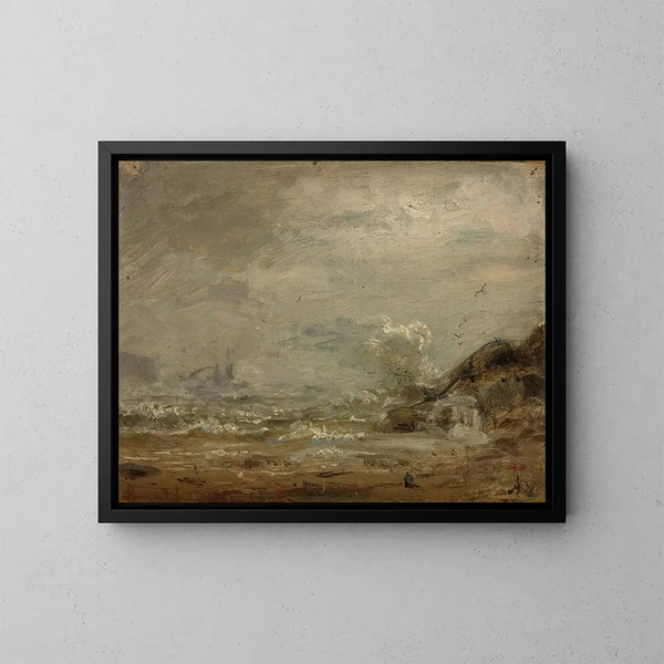 Pioggia con onde - Amaldus Nielsen — quadro incorniciato alla parete