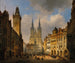 Praga, il vecchio mercato con la chiesa di Nostra Signora di Týn in lontananza - Ambros Ivo Vermeersch — vista dell’opera
