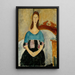 Portrait de Jeanne Hébuterne assise - Amedeo Modigliani — gerahmtes Bild an der Wand