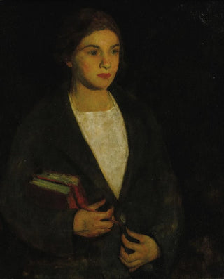 American School - Portrait of Young Girl with Books.webp