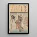 Adieux Frau an der Tür des gehenden Mannes - Andō Hiroshige — gerahmtes Bild an der Wand