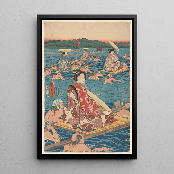 Reproduktion des Gemäldes Traversée d'une Large Rivière - Andō Hiroshige