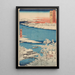 Reproduktion des Gemäldes Schneeszene am Flussufer des Islet - Andō Hiroshige