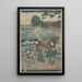 Tre donne e onde - Andō Hiroshige — quadro incorniciato alla parete