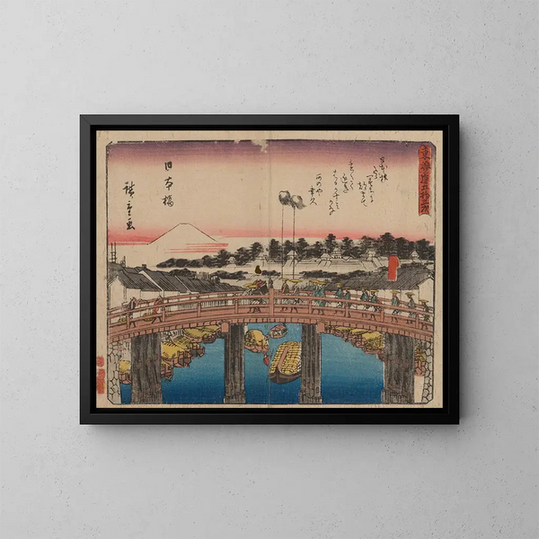 Tokaido-Gemälde, fünfundfünfzig Stationen - Andō Hiroshige — gerahmtes Bild an der Wand