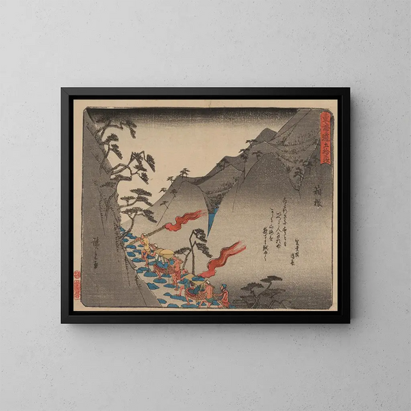 Tokaido gojusantsugi, planche 11 - Andō Hiroshige — gerahmtes Bild an der Wand