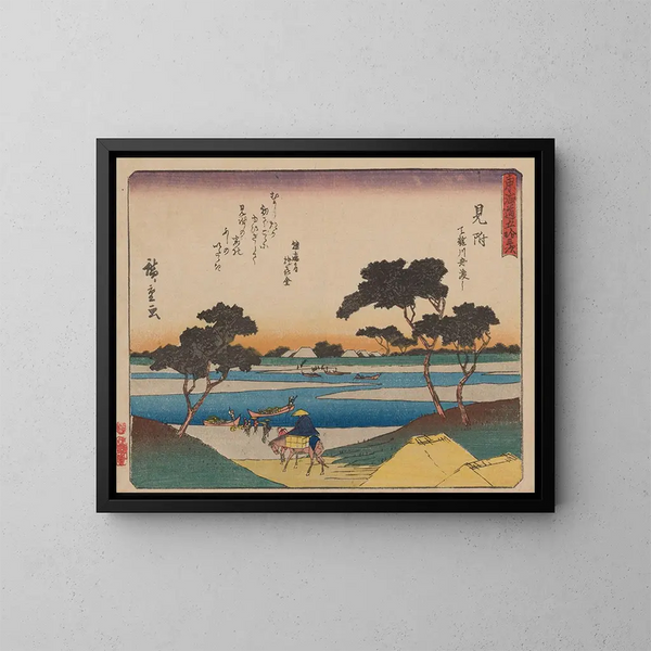 Tokaido gojusantsugi, planche 29 - Andō Hiroshige — gerahmtes Bild an der Wand