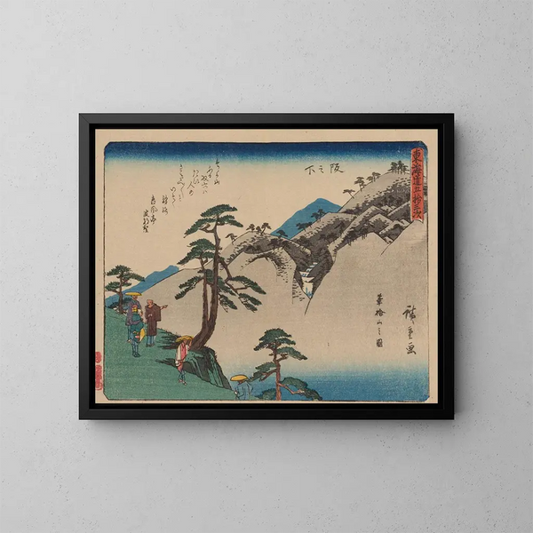 Tokaido gojusantsugi, planche 49 - Andō Hiroshige — gerahmtes Bild an der Wand