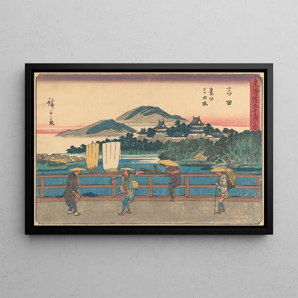 Yoshida - Andō Hiroshige — gerahmtes Bild an der Wand
